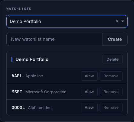 Watchlist management